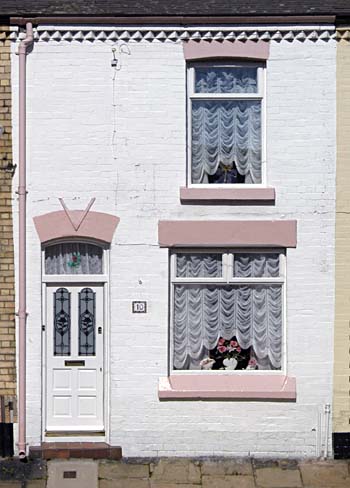 Front of 10 Admiral Grove, Ringo Starr's childhood home in Toxteth, Liverpool