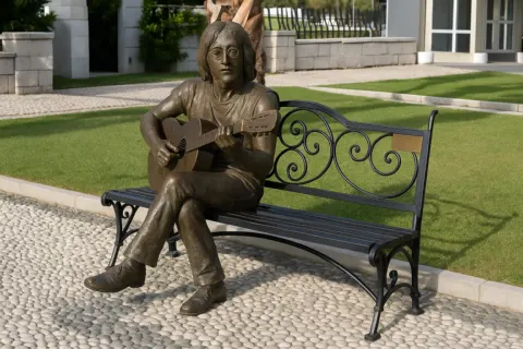 John Lennon Bench Statue, Durrës Promenade in Durrës, Albania
