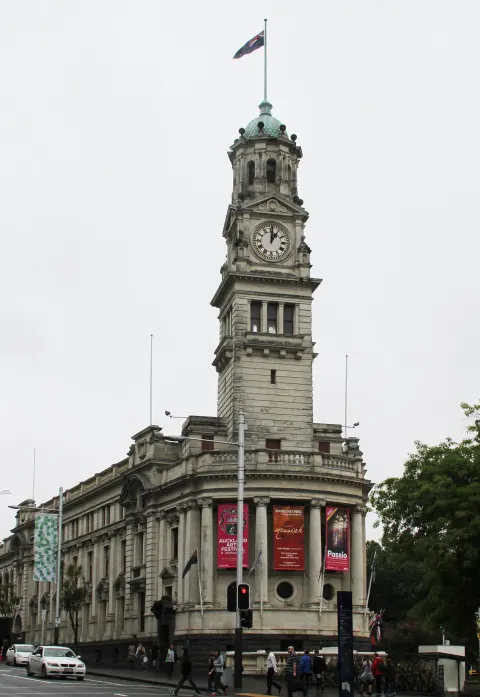 Auckland Town Hall on Queen Street, Auckland, where the Beatles played four concerts on 24 and 25 June 1964
