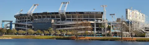EverBank Stadium in Jacksonville in January 2024, built on the site of the Gator Bowl where the Beatles played in 1964