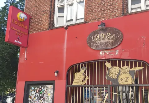 Street front of the Indra Club at Große Freiheit 64 in Hamburg-St. Pauli in 2024