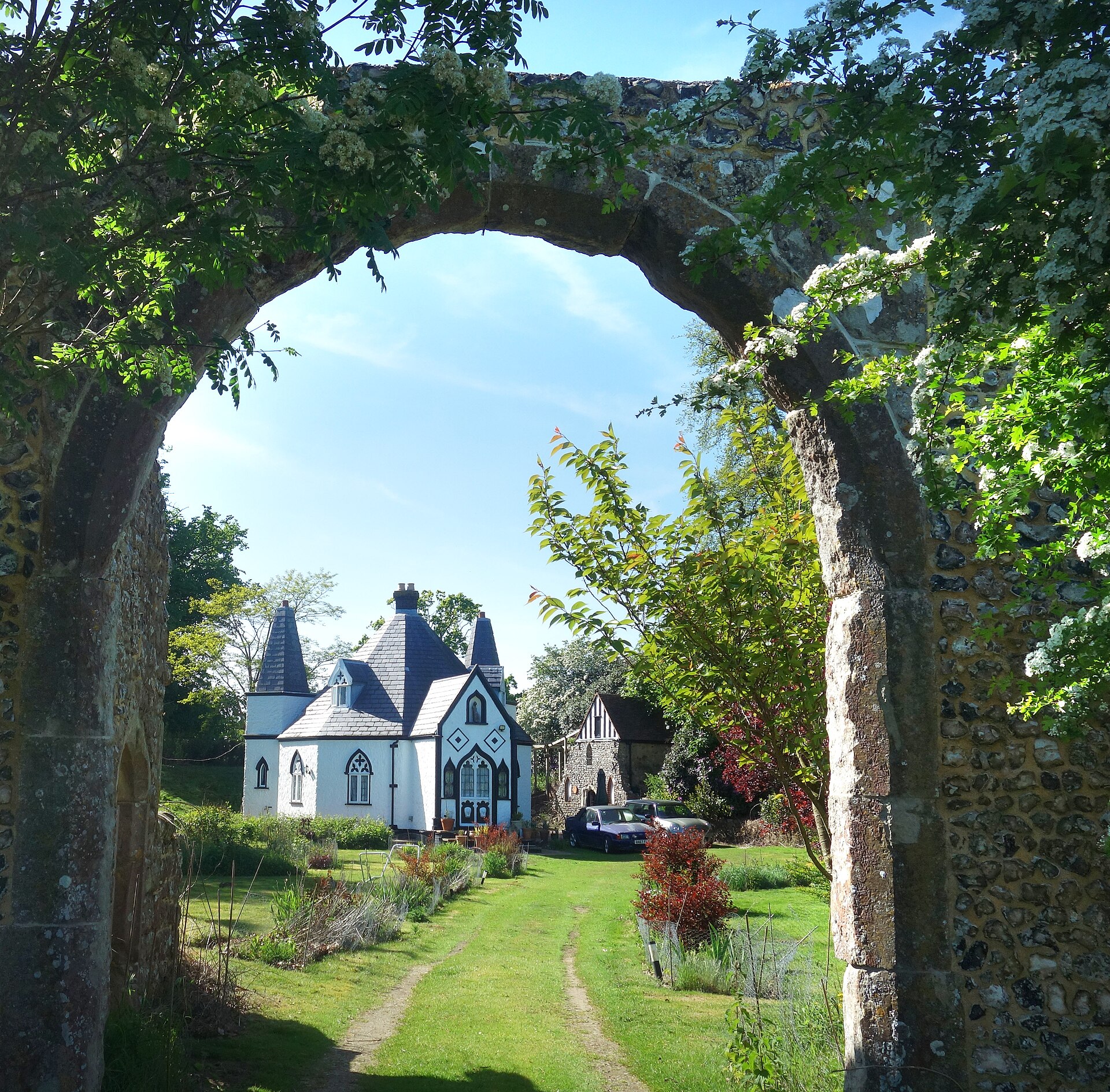 Stone arch beside the Bird House in Knole Park, Sevenoaks, seen in the Beatles' 1967 Penny Lane film
