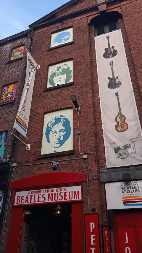 Front of the Liverpool Beatles Museum at 23 Mathew Street, Liverpool, in September 2022