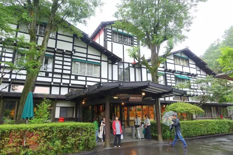 Exterior of the Mampei Hotel in Karuizawa, Nagano, where John Lennon spent his summers