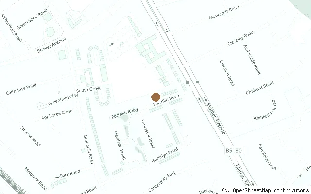 Map showing the location of 20 Forthlin Road, Paul McCartney's childhood home in Liverpool