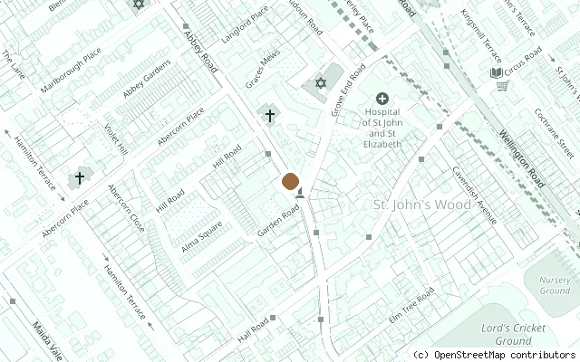 Map showing the location of Abbey Road zebra crossing, London in London