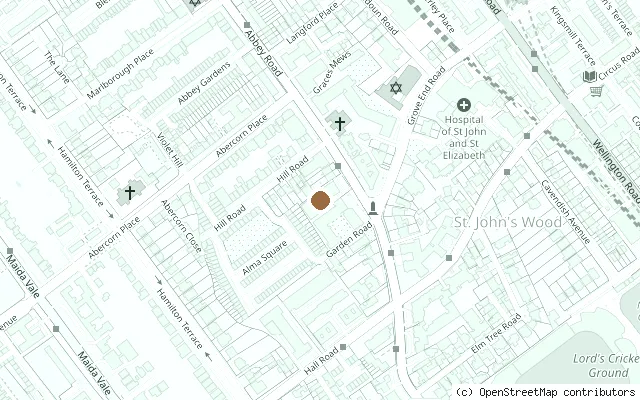 Map showing the location of Abbey Road Studios, London in London