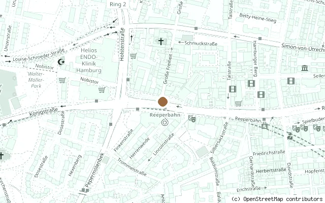 Map showing the location of Beatles-Platz, Hamburg in Hamburg