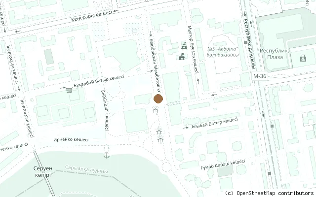 Map showing the location of Beatles figures on the Arbat, Astana in Astana