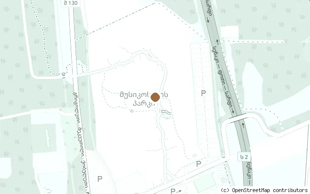 Map showing the location of The Beatles sculpture, Musicians' Park, Shekvetili in Shekvetili