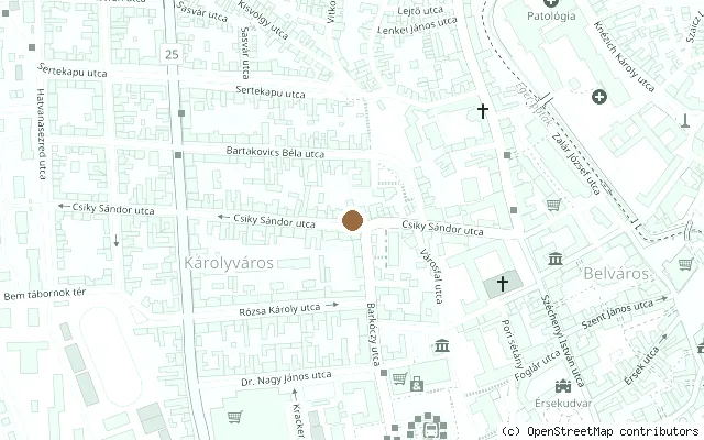 Map showing the location of Egri Road Beatles Museum, Eger in Eger