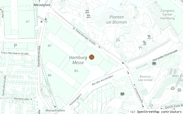 Map showing the location of Ernst-Merck-Halle site, Hamburg (Beatles 1966 concerts) in Hamburg