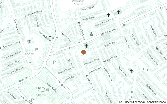 Map showing the location of Grosvenor Ballroom, Liscard in Wallasey