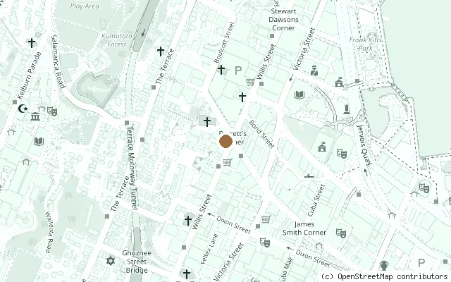 Map showing the location of Hotel St George, Wellington in Wellington