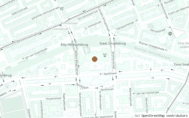 Map showing the location of John and Yoko Bed-In Suite, Hilton Amsterdam in Amsterdam
