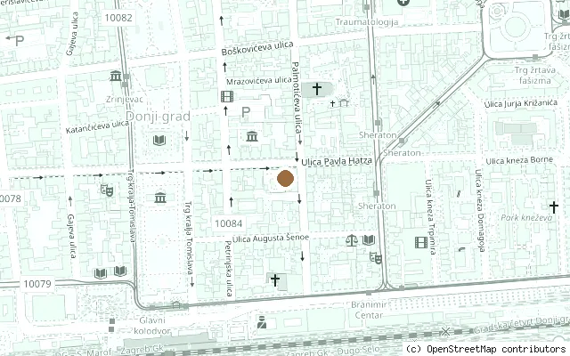 Map showing the location of John Lennon bust, Rock'n'Roll Theme Park, Zagreb in Zagreb