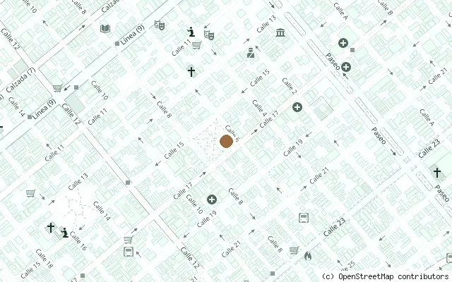 Map showing the location of John Lennon Statue, John Lennon Park in Havana