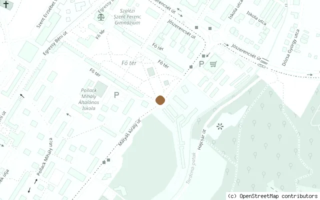 Map showing the location of John Lennon Memorial Column, Fő tér, Kazincbarcika in Kazincbarcika