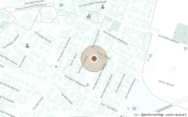Map showing the location of Parco John Lennon, Castelnuovo Rangone in Castelnuovo Rangone