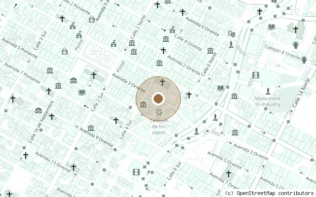 Map showing the location of John Lennon plaque, Plaza John Lennon, Puebla in Puebla