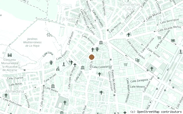 Map showing the location of John Lennon Statue, Almería in Almería