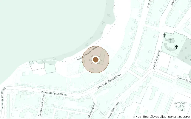 Map showing the location of John Lennon Bench Sculpture, Voronezh in Voronezh