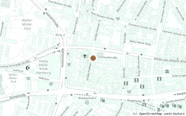 Map showing the location of Kaiserkeller, Hamburg in Hamburg