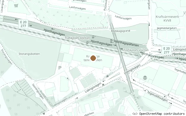 Map showing the location of Kungliga tennishallen, Stockholm (Beatles 1963 concerts) in Stockholm