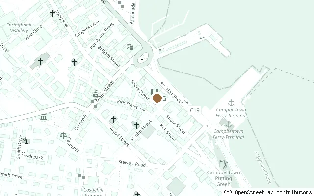 Map showing the location of Linda McCartney Memorial Garden, Campbeltown in Campbeltown