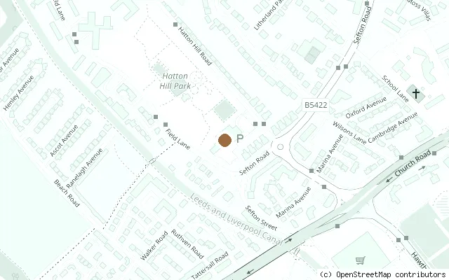 Map showing the location of Litherland Town Hall in Litherland