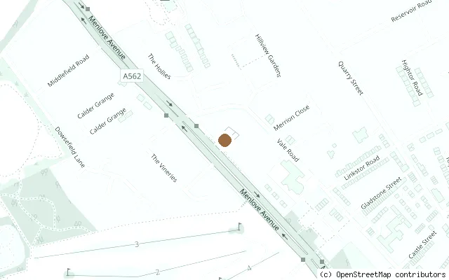 Map showing the location of Mendips, John Lennon's childhood home in Liverpool