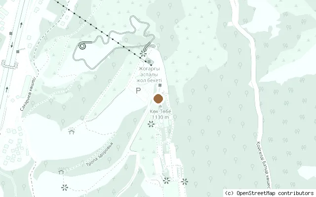 Map showing the location of Beatles Monument, Kok Tobe in Almaty