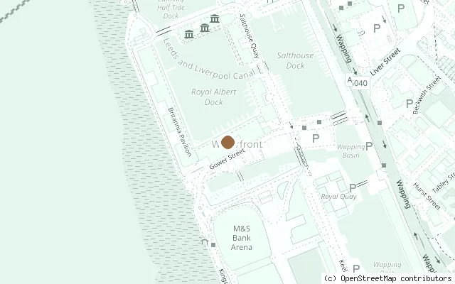 Map showing the location of The Beatles Story, Royal Albert Dock in Liverpool
