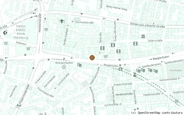 Map showing the location of Top Ten Club, Hamburg in Hamburg