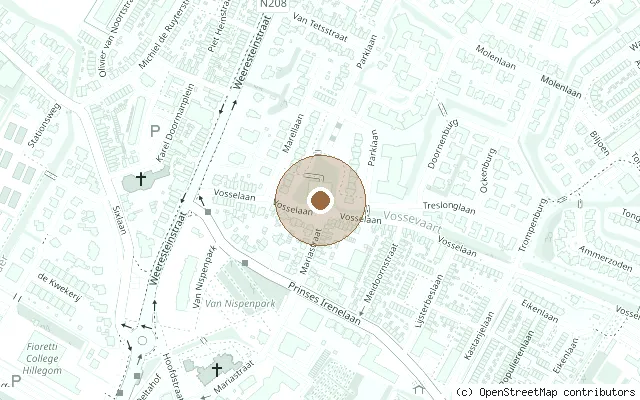 Map showing the location of Treslong, Hillegom (site of the Beatles' 1964 TV taping) in Hillegom