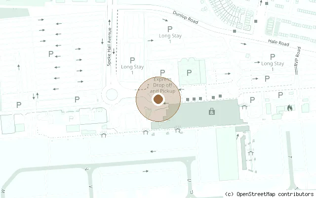 Map showing the location of Yellow Submarine, Liverpool John Lennon Airport in Liverpool
