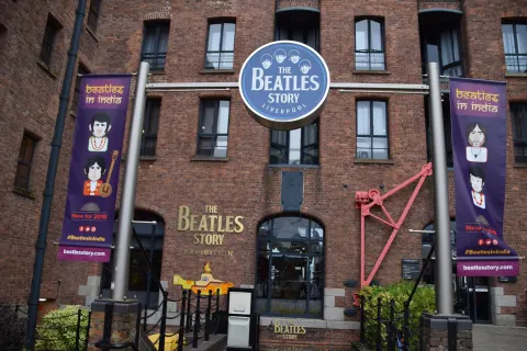 Entrance to The Beatles Story museum at Royal Albert Dock, Liverpool