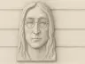 Illustration of the lost John Lennon relief from Sofia, Bulgaria (not a photograph)