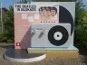 The concrete LP-record Beatles monument by Harma Heikens in Oosterblokker, Blokker, Netherlands