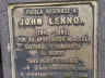 An earlier John Lennon memorial plaque in Puebla's historic centre, photographed in April 2017 before the 2025 talavera replacement