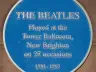 Blue Beatles plaque on Tower Promenade, New Brighton, beside the site of the Tower Ballroom, in 2020