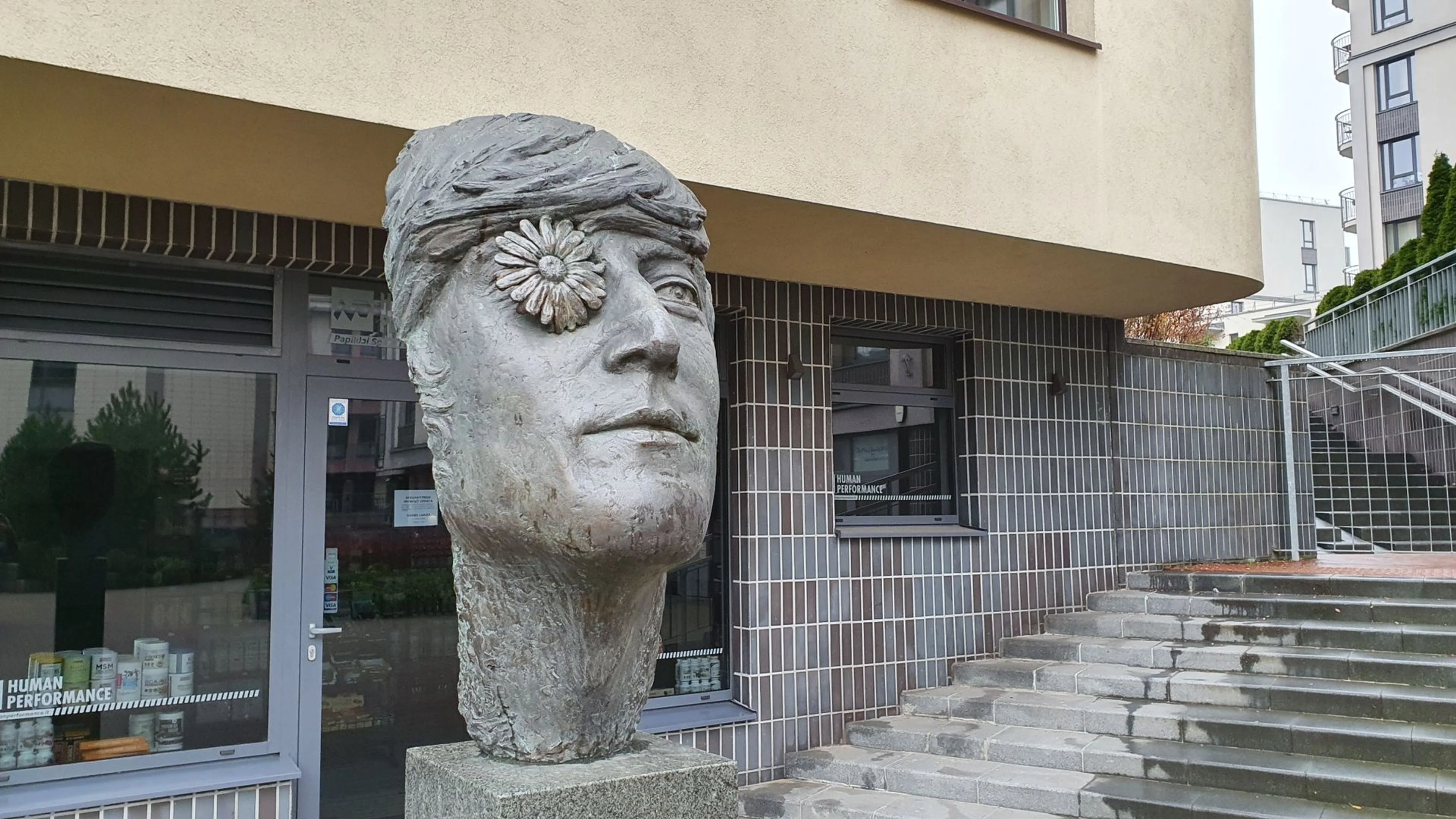 John Lennon Monument, Mindaugo Street in Vilnius, Lithuania